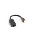 Adaptador lanberg mini displayport macho a displayport hembra cable 10 cm negro