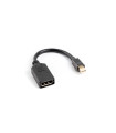 Adaptador lanberg mini displayport macho a displayport hembra cable 10 cm negro