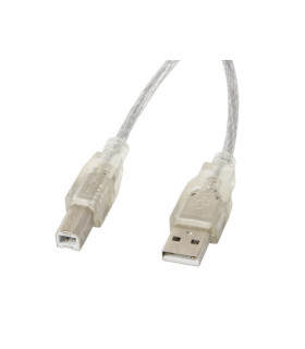 Cable impresora lanberg usb a -  usb b macho - macho ferrita 3m transparente