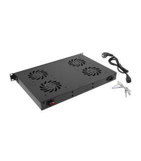 Panel ventilacion lanberg lcd 4 ventiladores termostato 230v 1u rack 19 negro