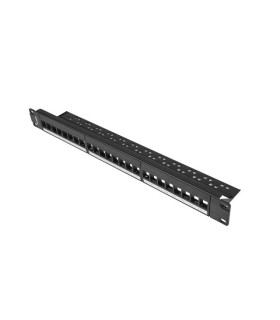 Patch panel lanberg 24 puertos 1u rack 19 para modulos keystone negro