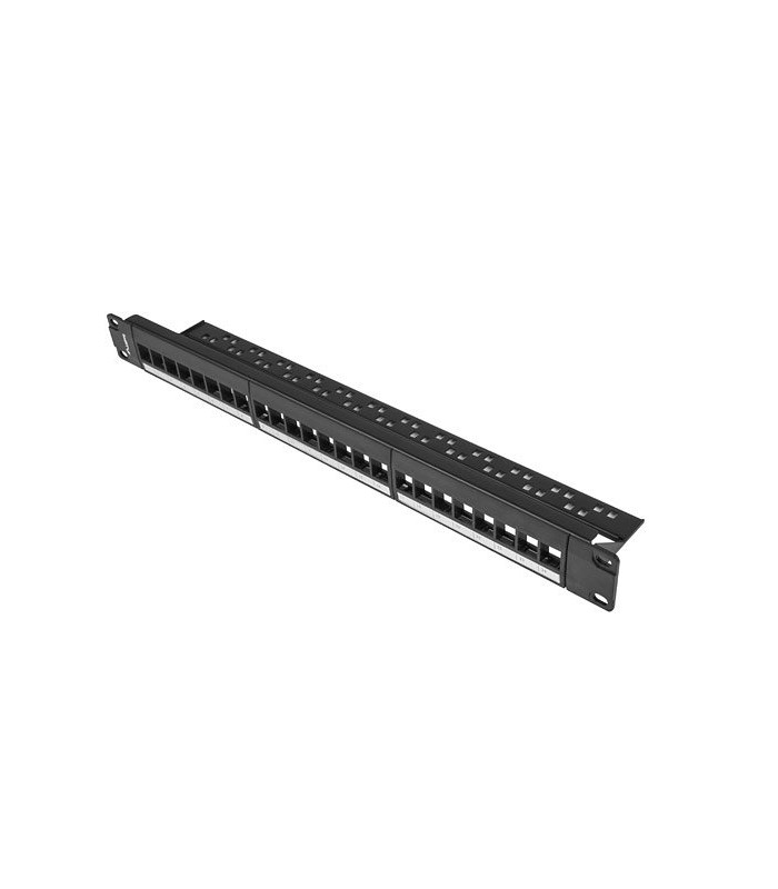 Patch panel lanberg 24 puertos 1u rack 19 para modulos keystone negro
