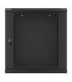 Armario lanberg mural rack 19 pulgadas 12u - 600x600 auto ensamblado negro puerta de cristal