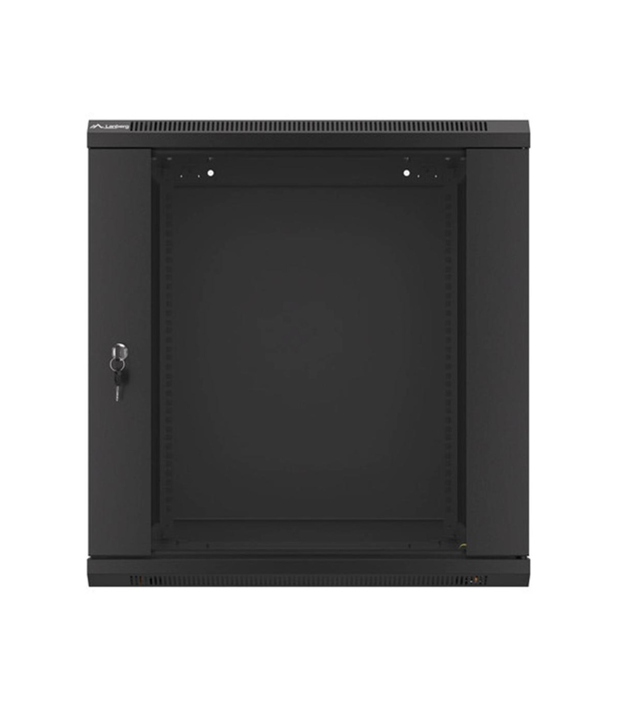 Armario lanberg mural rack 19 pulgadas 12u - 600x600 auto ensamblado negro puerta de cristal