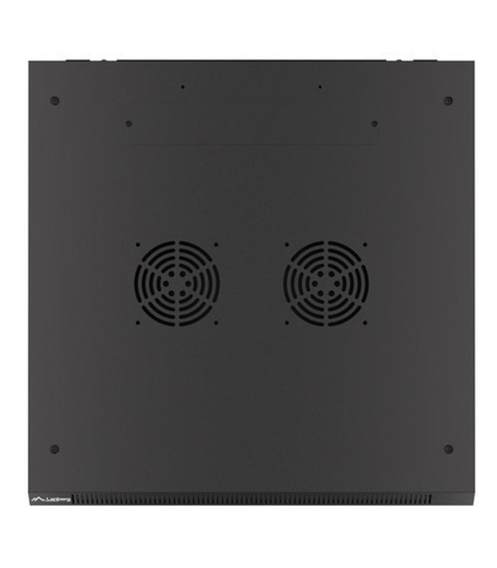 Armario lanberg mural rack 19 pulgadas 12u - 600x600 auto ensamblado negro puerta de cristal