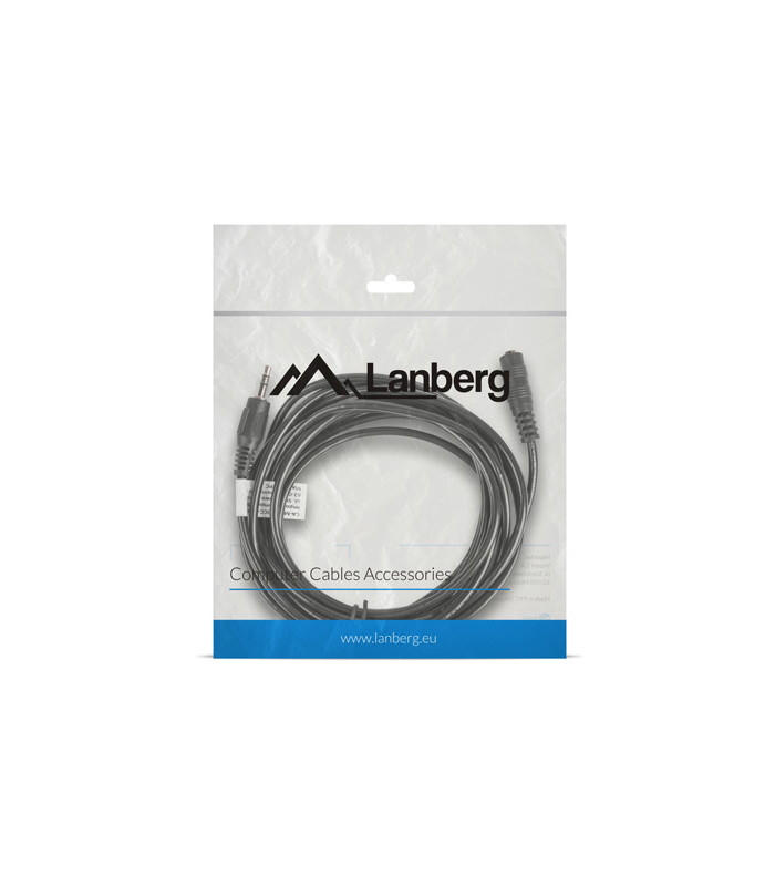Cable estereo lanberg jack 3.5 mm macho - jack 3.5mm hembra 3m negro