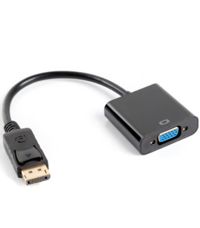 Adaptador lanberg displayport 1.1 a vga 20cm negro