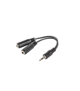 Adaptador lanberg jack stereo macho a jack stereo hembra x2 10 cm negro