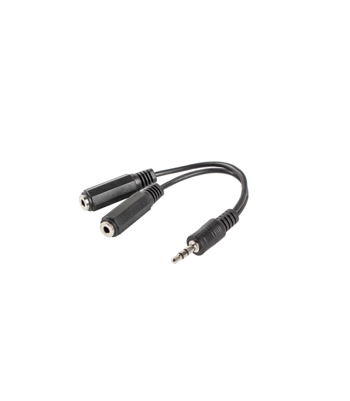Adaptador lanberg jack stereo macho a jack stereo hembra x2 10 cm negro