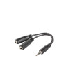 Adaptador lanberg jack stereo macho a jack stereo hembra x2 10 cm negro