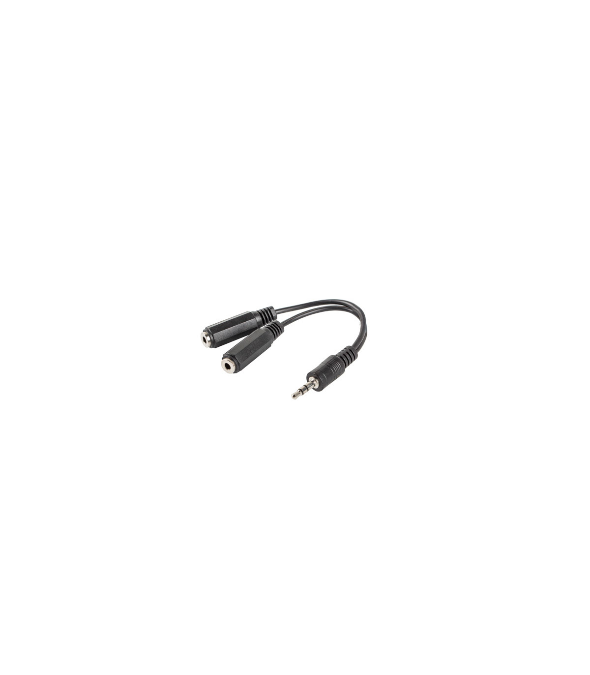Adaptador lanberg jack stereo macho a jack stereo hembra x2 10 cm negro