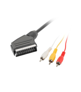 Cable euroconector lanberg macho - 3x rca macho 1.8m