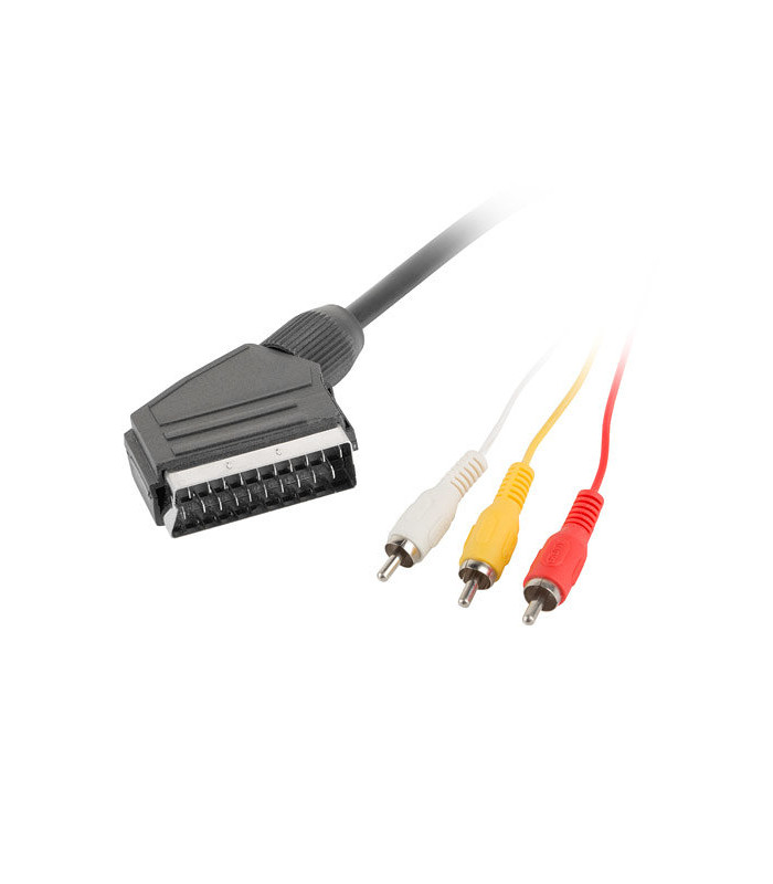 Cable euroconector lanberg macho - 3x rca macho 1.8m