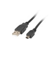 Cable usb lanberg 2.0 macho - mini usb macho 1.8m negro