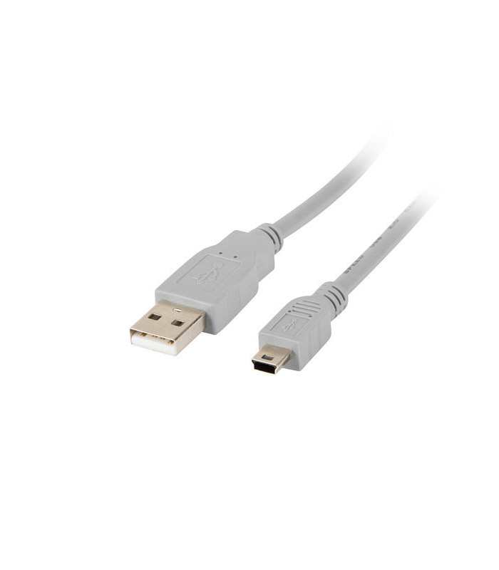Cable usb lanberg 2.0 macho - mini usb macho 1.8m gris
