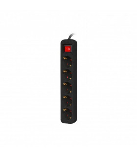 Regleta lanberg 5 tomas schuko con protecion negra 1.5m