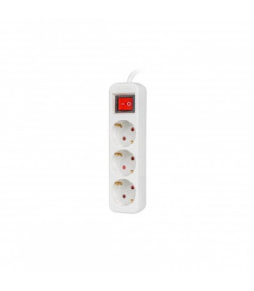 Regleta lanberg 3 tomas schuko con protecion blanca 1.5m
