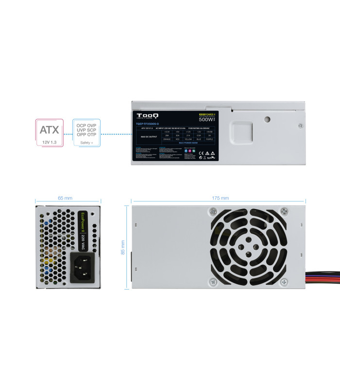 Fuente alimentacion tooq ecopower ii tfx 500w oem