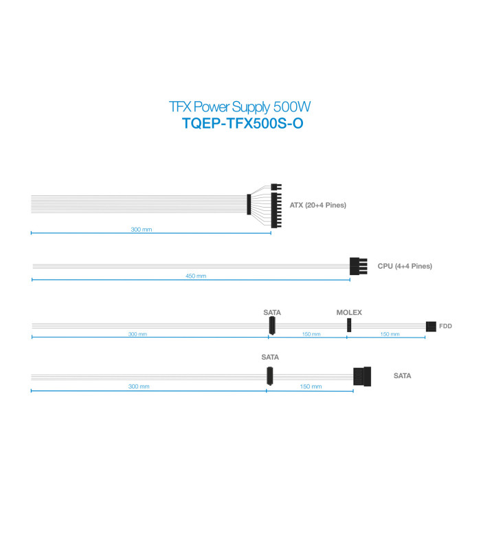 Fuente alimentacion tooq ecopower ii tfx 500w oem