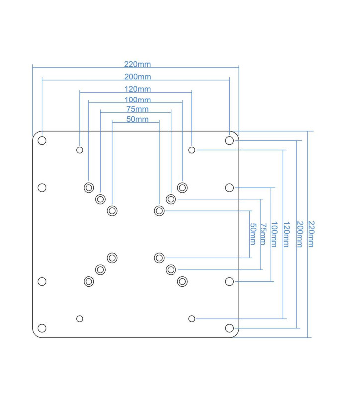 Adaptador vesa tooq vma0200 - b 200x200 -200x100 -100x200 negro