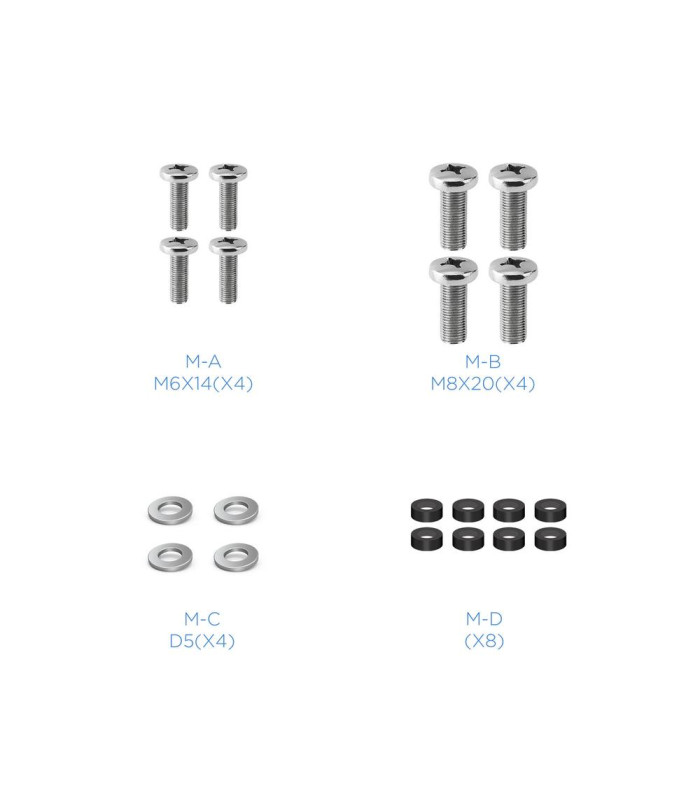 Adaptador vesa tooq vma0200 - b 200x200 -200x100 -100x200 negro