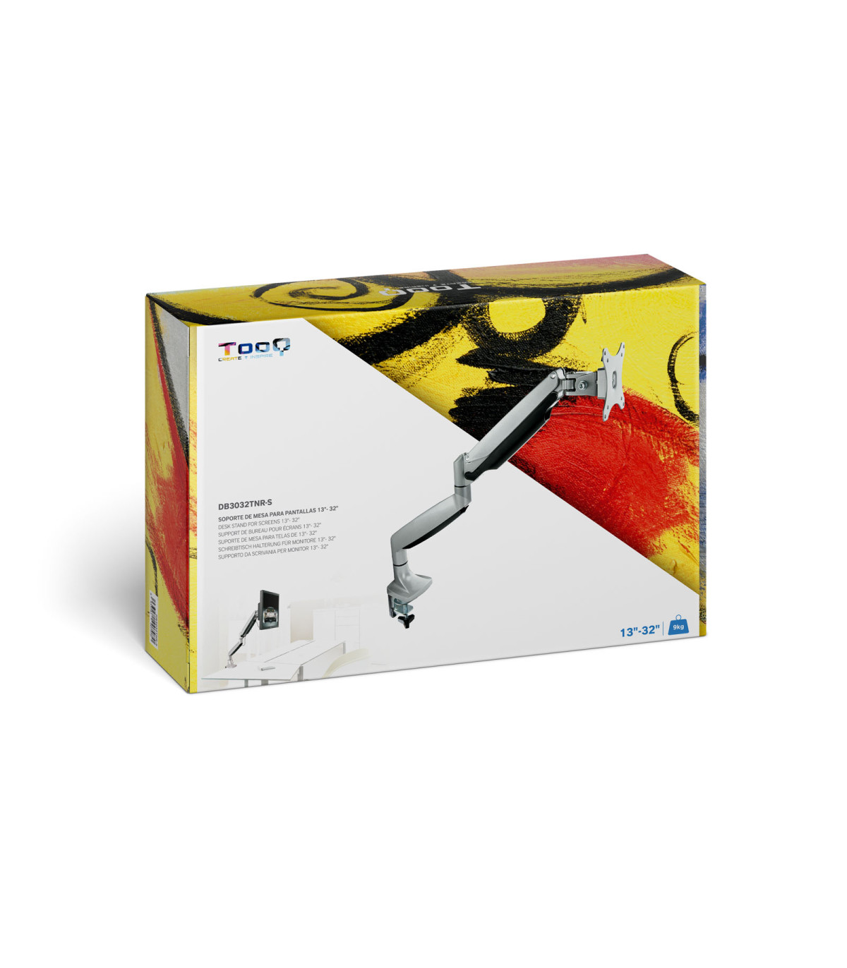 Soporte mesa monitor tooq db3032tnr - s 13 - 32 pulgadas max 9kg