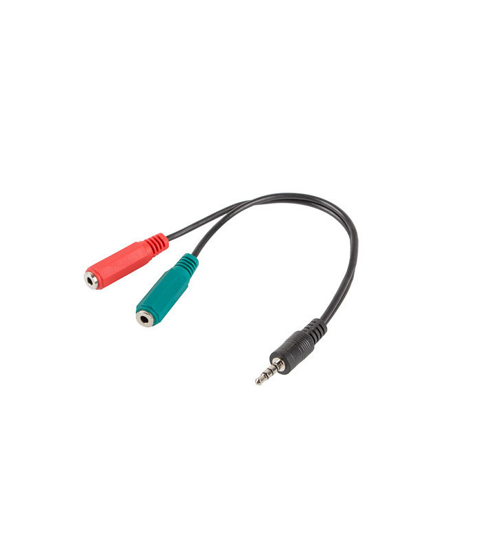 Adaptador lanberg minijack 3.5mm m 4pin 2x minijack 3.5mm h 3pin