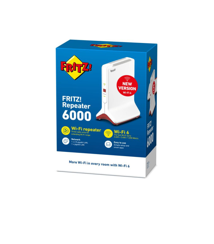 Repetidor wifi 6 fritz! 6000  - mesh - lan gigabit - bajo consumo - wps - wifi6