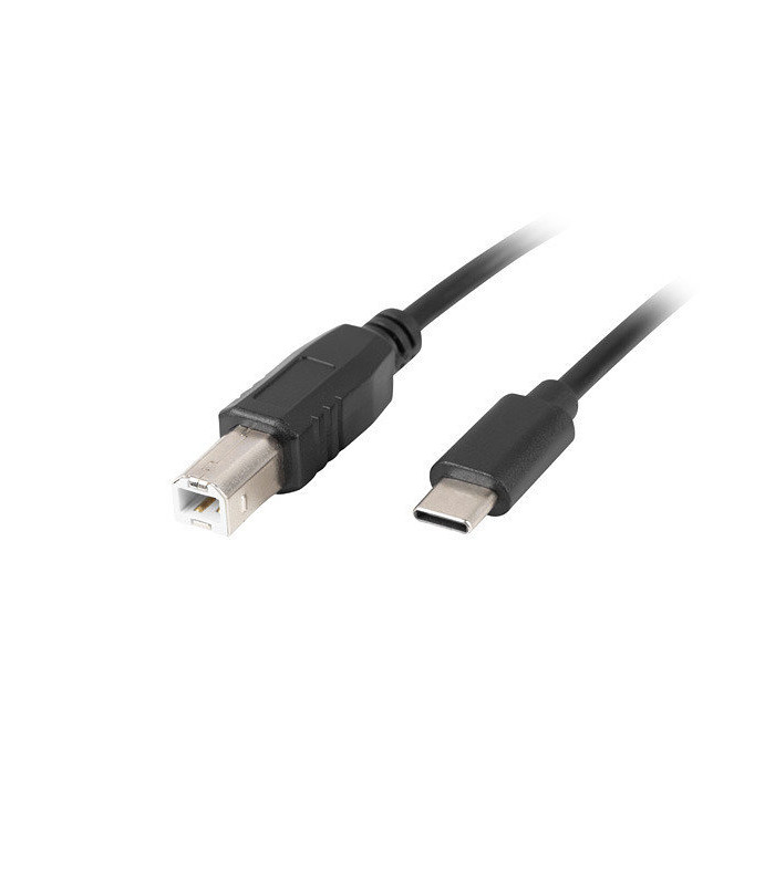 Cable usb lanberg usb tipo c m a usb tipo b m 2.0 1.8m ferrita negro