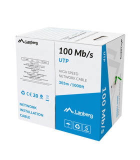 Bobina 100mb - s lanberg utp 305m solid cca verde