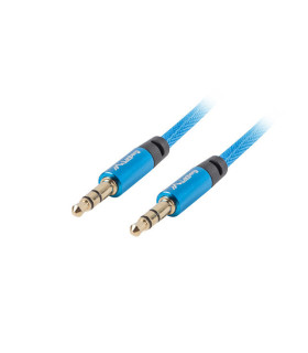 Cable minijack lanberg 3.5mm m - m 3 pin 2m premium azul