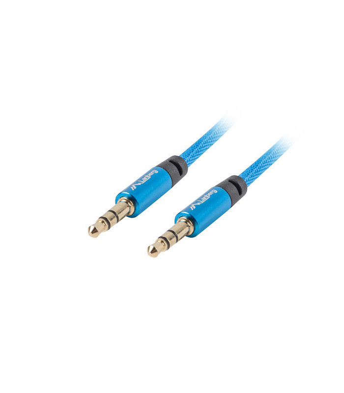 Cable minijack lanberg 3.5mm m - m 3 pin 2m premium azul