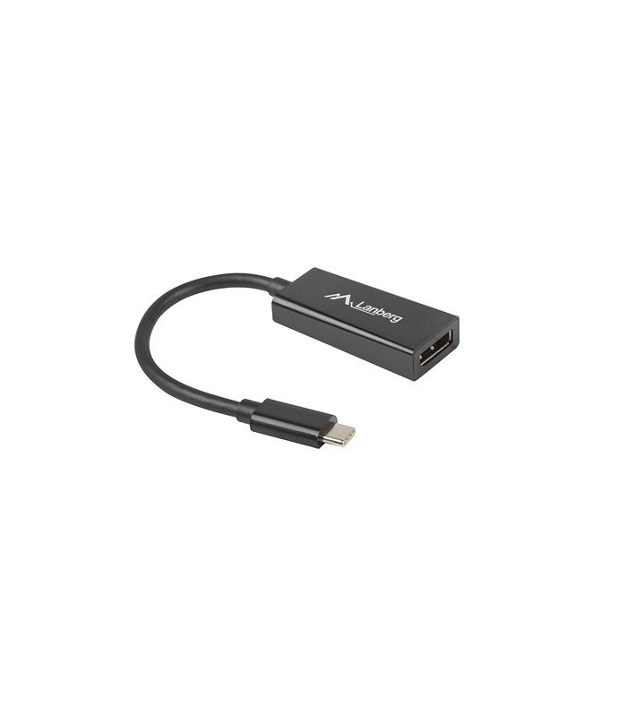 Adaptador usb lanberg usb tipo c m 3.1 a displayport h 15cm negro