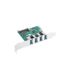 Tarjeta pci express lanberg x1 a 4x usb tipo a 3.1 gen1 low profile