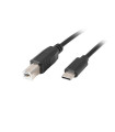 Cable usb lanberg usb c a usb b 2.0 ferrita 3m negro
