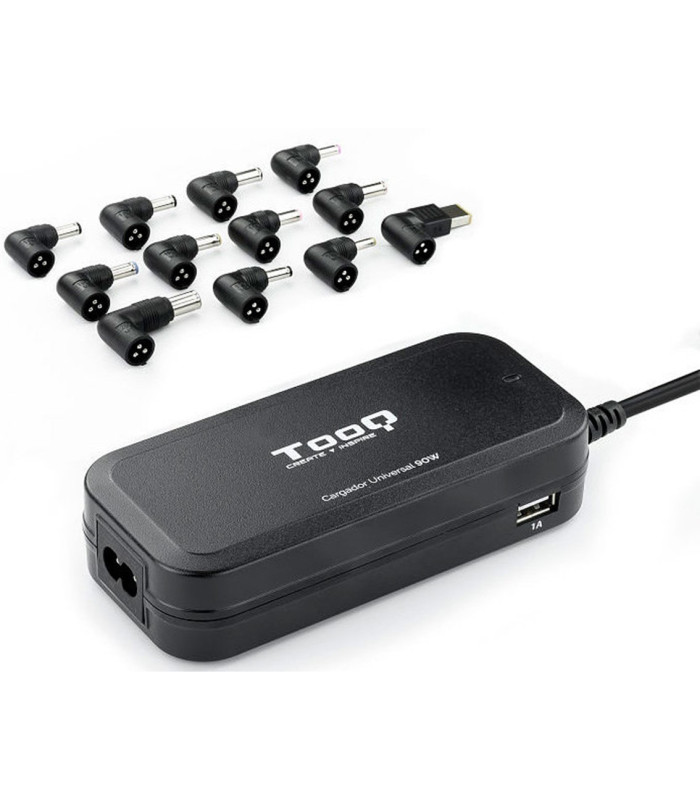 Cargador automatico universal tooq tqlc - 90bs02at 90w 2xusb 12 conectores