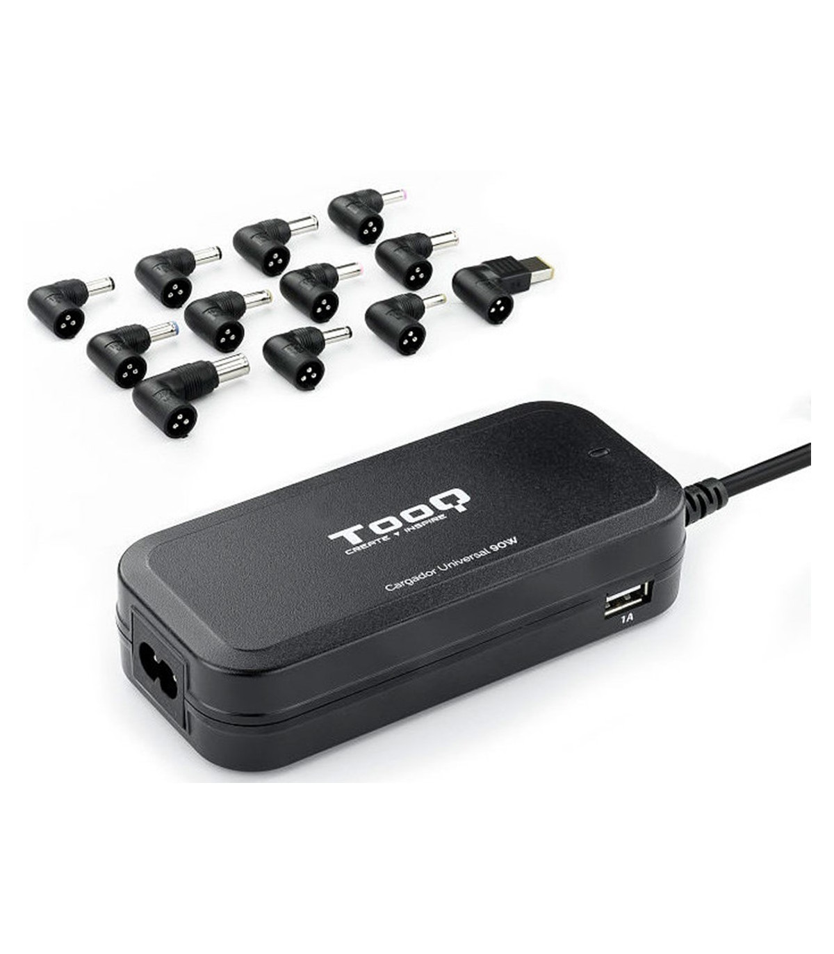 Cargador automatico universal tooq tqlc - 90bs02at 90w 2xusb 12 conectores