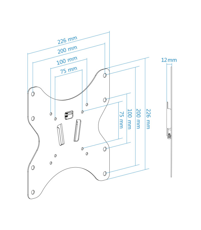 Soporte pared tooq lp1242f - b 23 pulgadas - 42 pulgadas carga maxima 35kg negro
