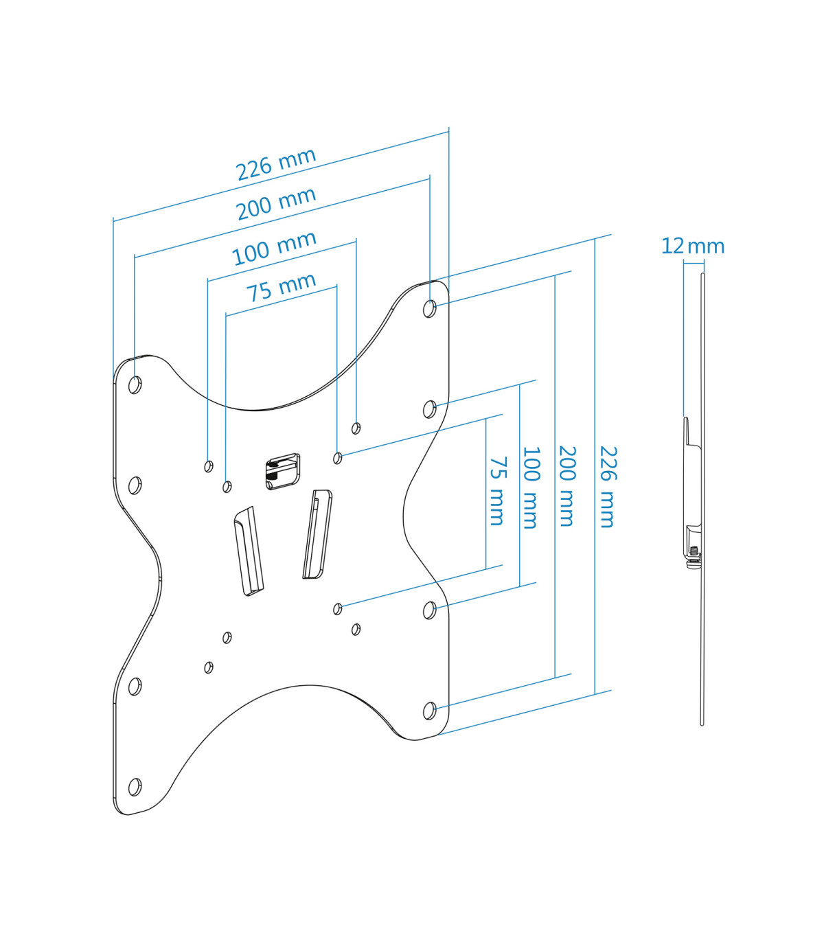 Soporte pared tooq lp1242f - b 23 pulgadas - 42 pulgadas carga maxima 35kg negro