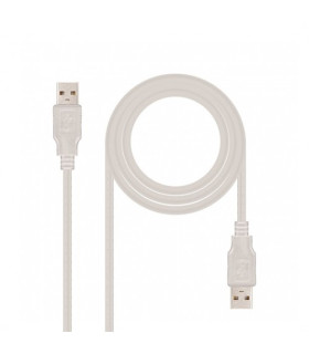 Cable usb(a) 2.0 a usb(a) 2.0 nanocable 2m beige macho a macho
