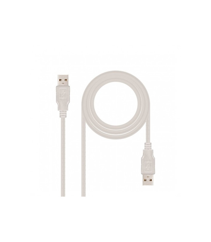 Cable usb(a) 2.0 a usb(a) 2.0 nanocable 2m beige macho a macho
