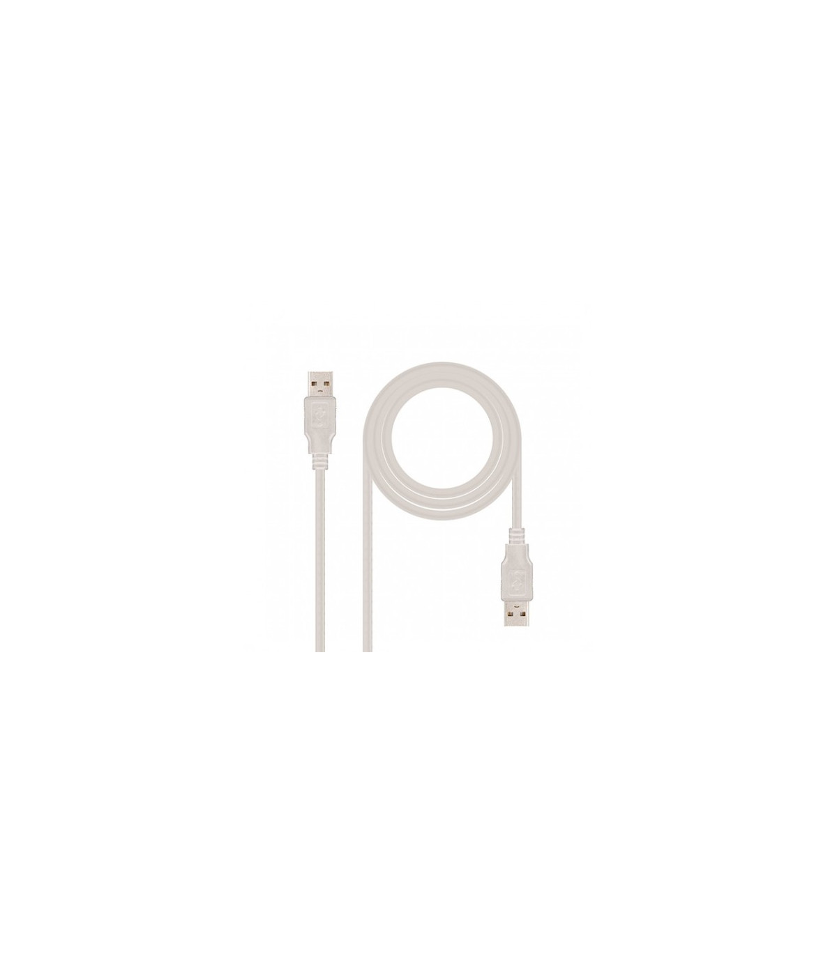 Cable usb(a) 2.0 a usb(a) 2.0 nanocable 2m beige macho a macho