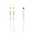 Cable audio 1xjack - 3.5 a 2xjack - 3.5 nanocable 20cm blanco -  hembra a 2xmacho -  4pin -  3pin -  blanco