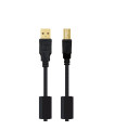 Cable ferrita usb(a) 2.0 a usb(b) 2.0 nanocable 5m negro macho - macho
