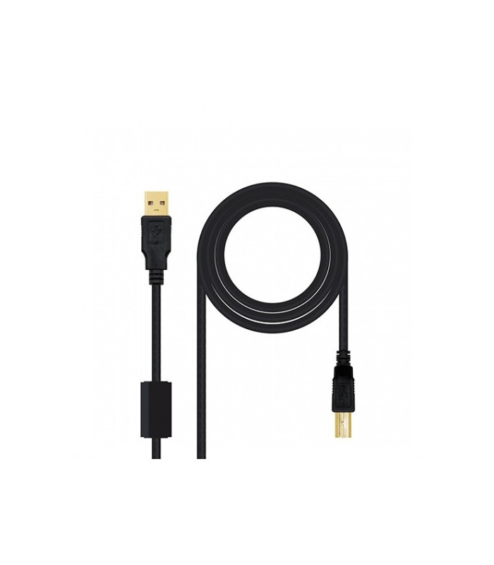 Cable ferrita usb(a) 2.0 a usb(b) 2.0 nanocable 5m negro macho - macho