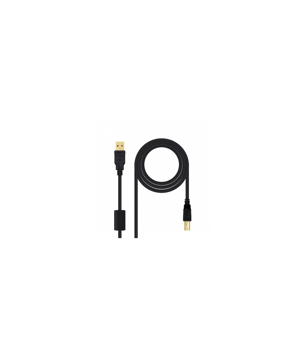 Cable ferrita usb(a) 2.0 a usb(b) 2.0 nanocable 5m negro macho - macho