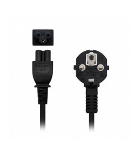 Cable alimentacion tipo trebol 1.5m nanocable negro corriente - acodado - schuko c5 - awg18