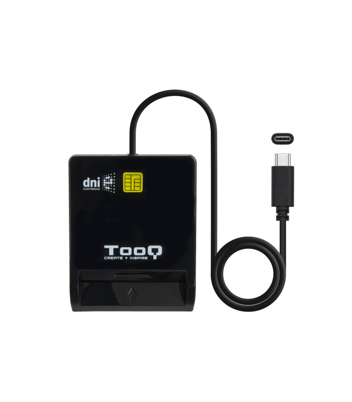 Lector de tarjetas externo tooq tqr - 211b dnie sim usb - c negro