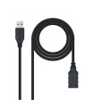Cable usb tipo a 3.0 a usb tipo a 3.0 nanocable 1m negro macho - hembra