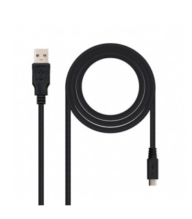 Cable usb tipo a 2.0 a micro usb tipo b nanocable 1.8m negro macho - macho